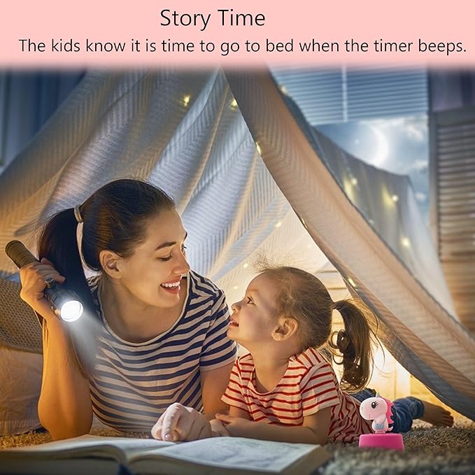 Timers, Classroom Timer for Kids, Kitchen Timer for Cooking, Desk Time Tracker, Small Mechanical Timer for Study, Workout, Shower, Baking Countdown (Pink Unicorn)